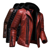 Riolio Winter New Standing Collar Leather Jacket Men's Business High-grade Leather Jacket Young and Large Size Motorcycle Jacket