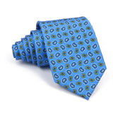 Riolio  High Quality Classic Men's 7.5cm Tie Soft Smooth Green Blue Colorful Paisley Flower Necktie Daily Wear Business Accessories Gift