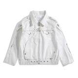 Riolio  Men Pu Jacket Motorcycle Biker Straps Metal Pu Jacket Streetwear Fashion Versatile Trendy Casual Long-Sleeve Tops Men'S Clothing