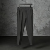 Riolio New Fashion Male Suit Pants Light Luxury Draped Cropped Button-down Business Casual Pants Premium Slim-fit Elegant Dress Trouser