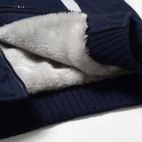 Riolio Men's Thicken Jacket Fleece Lining Winter Warm Hooded Coats Mens Windproof Full Zip Down Jackets Casual Outwear Sportswear