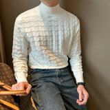 Riolio New Luxury Jacquard Men Sweater  Casual British Style Slim-fit Knitted Long Sleeve Pullover Fashion Leisure Basic Knitwear M-3XL
