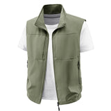 Riolio  Men Outdoor Leisure Breathable Sleeveless Vest Men Solid Fishing Photography Waistcoat Tactical Casual High-Quality Vests Male