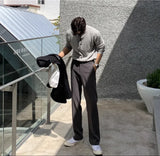 Riolio Korean Sle Men's Wide Leg Suit Pants Loose Casual Straight Leg Long Trousers Versatile Autumn Spring Faion Brand