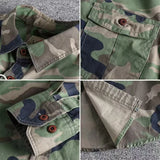 Riolio  Spring Autumn Men's Washed Camouflage American Workwear Long Sleeve Shirt Men Double Pocket Versatile Casual 100% Cotton Tops