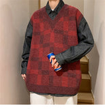 Riolio  new vest knitted sweater for autumn and winter outerwear trend V-neck loose sleeveless sweater