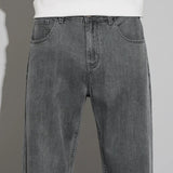 Riolio  New Lyocell Summer Thin Business Male Pants Jeans Men's High Waist Loose Comfortable Straight Elastic Denim Trousers