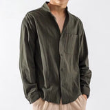 Riolio  Male Shirts Linen White With Pocket Men's Shirt Trend Sleeves Fashion Man I Social Tops Elegant Collar Casual Xxl New In