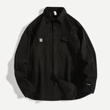 Riolio  Spring and Autumn New American Retro Tooling Brown Shirt Men's Long-sleeved Loose Casual Multi-pocket Shirt