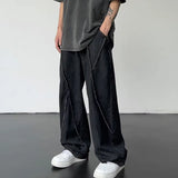 Riolio New Summer Jeans Men Patchwork Denim Trousers Male Oversize Loose Casual Wide-leg Pants Streetwear Harajuku Clothing