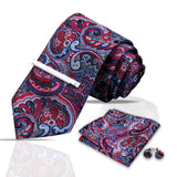 Riolio  Tie For Men Tie Clips Set Necktie Man Wedding Blouses Dress Cufflinks Gift Box Pocket Square Clip Business Skinny Gravetas