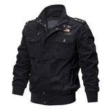Riolio Men's Tactical Pilot Jaet WS  Military Fan Special Forces Officer Coat Cotton Denim Zipper Closure Long Sve
