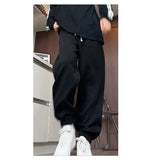 Riolio  Men Joggers Fall Winter New Style Elastic Ankle Sweatpants Loose Fit Outdoor Streetwear White Trousers Multi Functional