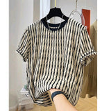 Riolio Summer Men's Clothing Luxury Korean Popular Textured O Collar T-shirt Streetwear Leisure Short Sleeve Solid Color Retro Fashion