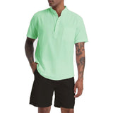 Riolio  Men's Cotton Linen Set Henley Shirts Shorts Outfits 2 Pieces Beach Clothes Vacation Matching Suit Summer Wear Shirt Sleeve