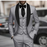 Riolio  Formal Elegant Man's Suit Peak Lapel 3-Piece Blazer Vest And Pants Tuxedo Suits for Men for Wedding Dress Evening Party