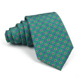 Riolio  High Quality Classic Men's 7.5cm Tie Soft Smooth Green Blue Colorful Paisley Flower Necktie Daily Wear Business Accessories Gift
