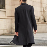 Riolio Korean Trend Men's Loose Casual Single-breasted Overcoat Autumn Winter Fashion New Long Sleeve Woolen Long Coat