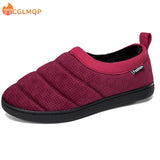 Riolio  Unisex Home Men Cotton Slippers Winter Casual Indoor Outdoor Non Slip Shoes Warm Velvet Sneakers Men Women Snow Slippers