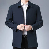Riolio Casual Business Lapel Windbreak Jackets Men Coats New Brand Top Quality Spring Men's Trench Coat Solid Color Mid-length Jacket