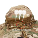 Riolio  New outdoor tactical Benny hat military fan round-brimmed  Velcro camouflage hat sunshade breathable  camping bucket hat
