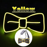 Riolio  LED Suspender Light Up LED Bow Tie Illuminated Belt Clips-on Braces Vintage Novelty Elastic Adjustable Suspender For Club Patry