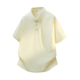 Riolio  Solid Color Polo Shirt Versatile Comfortable Casual Men's Top Trendy T-shirt Spring Summer High Quality Fashionable Minimalist