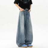 Riolio Wide Leg Washed Baggy Loose Fit High Waisted Vintage Denim Jeans Casual Streetwear Trendy Stretch Comfy Women Men Unisex Fashion