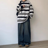 Riolio  Summer American Street Men and Women Trendy Retro Straight Tube Loose Jeans Couple Washed Wide Leg Casual Pants y2k