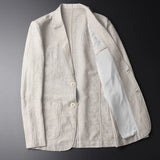 Riolio Man Blazer Thin Linen Blazer Mens Summer White Single Suit For Men Cotton Sunscreen Blazer Jacket Men Slim Fit Casual New