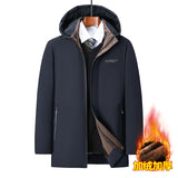Riolio Trendy Coats Hooded Men Warm Parkas Male Brand High Quality New Cotton-Padded Puffer Jacket Male Winter Thick Windproof Parkas