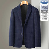 Riolio New Men's Blazer Fashion Middle-aged Business Casual Professional Wear Casual Loose British Style Sub-trend Four Seasons Suit