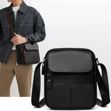 Riolio  New Trendy Men's Premium Genuine Leather Messenger Bag Stylish Minimalist Small Crossbody Bags Daily Commute Shoulder Bag
