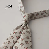 Riolio  New Arrival 8CM Navy Striped Neck Ties For Men Adult Luxury Vintage White Floral Block Neckties Wedding Casual Shirt Cravat