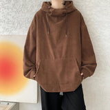 Riolio Harajuku Corduroy Hoodies Men High Quality Streetwear Loose Y2k Hip Hop Hooded Sweatshirts Couple Clothing Female Pullovers