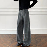 Riolio  Mens Trousers Texture Twill Plain Casual Pants Autumn Outdoor Daily Versatile Youth Loose Straight Pants Men'S Clothing New