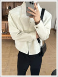 Riolio American Street High-end Coat Trendy Leather Jacket Korean Elegant 2025 Spring Men's New PU Lapel Slim Loose Jacket Aesthetic