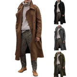 Riolio S-2XL Heavyweight Thickened Trench Coat Streetwear Fashion X-long Man Coats Outdoor Travel Clothes With Epaulets For Winter