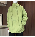 Riolio Spring Autumn Casual Jacket Men/Women Zipper Design High Quality Unisex Outdoor Waterproof Hooded Windbreaker Coats 5Colors