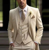 Riolio  Suit Boutique Men's Fashion Business (Blazer+ Vest + Trouser) Gentleman's Wedding Casual Professional Formal Suit 3 Piece XS-6XL