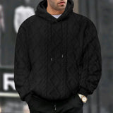 Riolio  Autumn and winter casual men's high street jacquard double-sided velvet hooded sports trend light and familiar sweater jacket