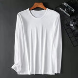 Riolio Men's Summer Lightweight Breathable Long Sve Casual Sun Protection Clothing Qui Dry round Ne T-irt for Youth Daily Use