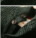Riolio American High-end Knit Cardigan Men's Stand Collar Sweater Cardigan Korean 2025 New Spring Autumn New Sweater Button Jacket Chic
