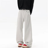 Riolio  White Jeans Men Straight Leg Drag Pants Classic Plain Denim Trousers Unisex Neutral Minimalist Jeans Wholesale Fashion 2025