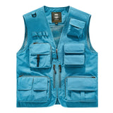Riolio Outdoor Casual Fishing Vest Photography Spring and Autumn Men's Vest Multi-Pocket Tooling Quick-Drying Vest Cotton Workwear