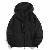 Riolio  Men's Lightweight Hooded Windbreaker Jacket Plus Size Casual Outdoor Hiking Running Jacket with Zipper Pockets Running Coat