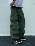 Riolio Spring Cargo pants New Popular Rice White Multi-pockets Overalls Harajuku stays Men Loose Casual Trousers Straight Mopping Pants