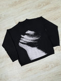 Riolio  Y2k Knitted Sweater Acrylic Men Clothes Fashion Hip Hop Grunge Goth Punk Casual Harajuku Graphic Print Long sleeved Pullover