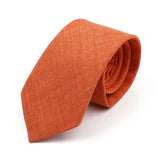 Riolio  Novelty New Solid Color Ties For Men 100%Cotton Handmade High Quality Necktie Pink Green Orange 6.5cm Skinny Slim Ties Accessory