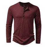 Riolio  Spring Autumn Men Classic Casual Soild Color Shirt Men Fashion Tops Tees Men Slim Fit Long Sleeve Tshirt Tee Shirt